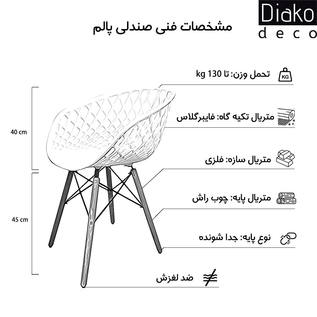 عکس محصول صندلی پایه چوبی ایفلی مدل پالم کد DC-5