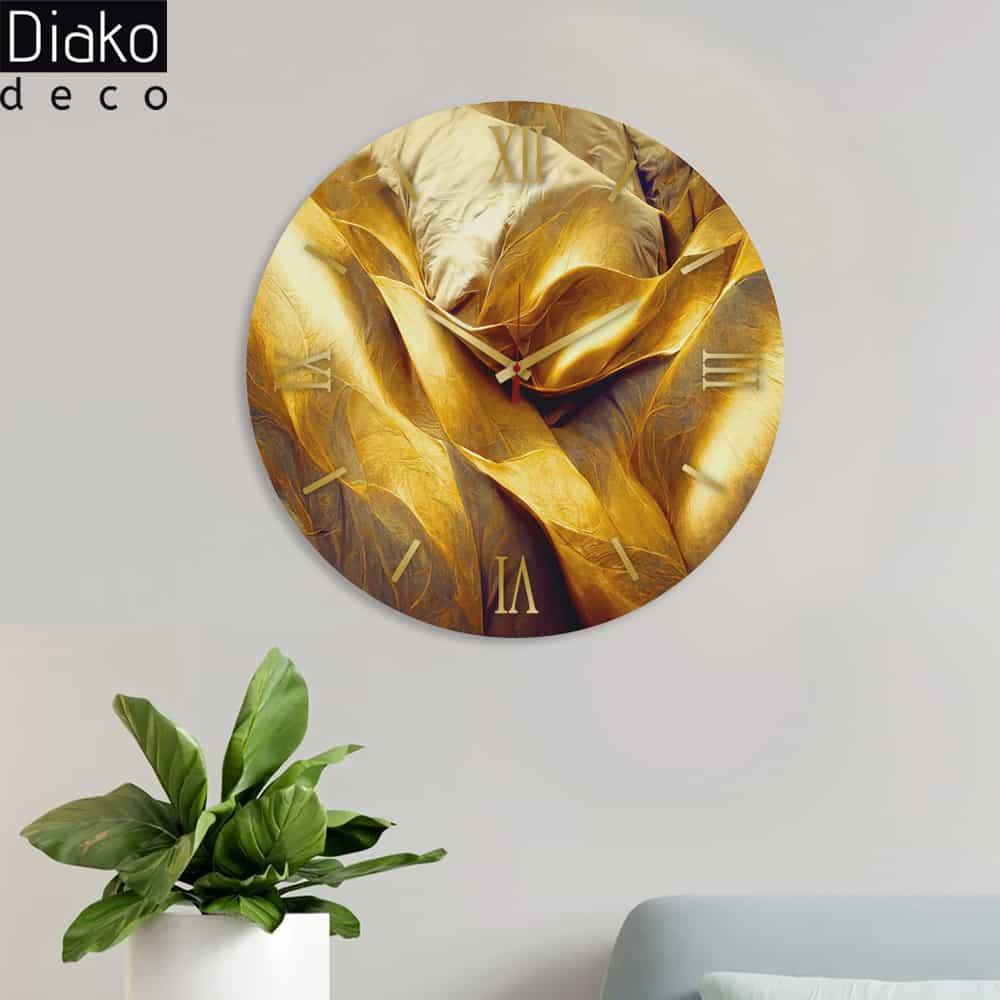 عکس محصول ساعت دیواری مدرن طرح گلد تکسچر کد DK-1