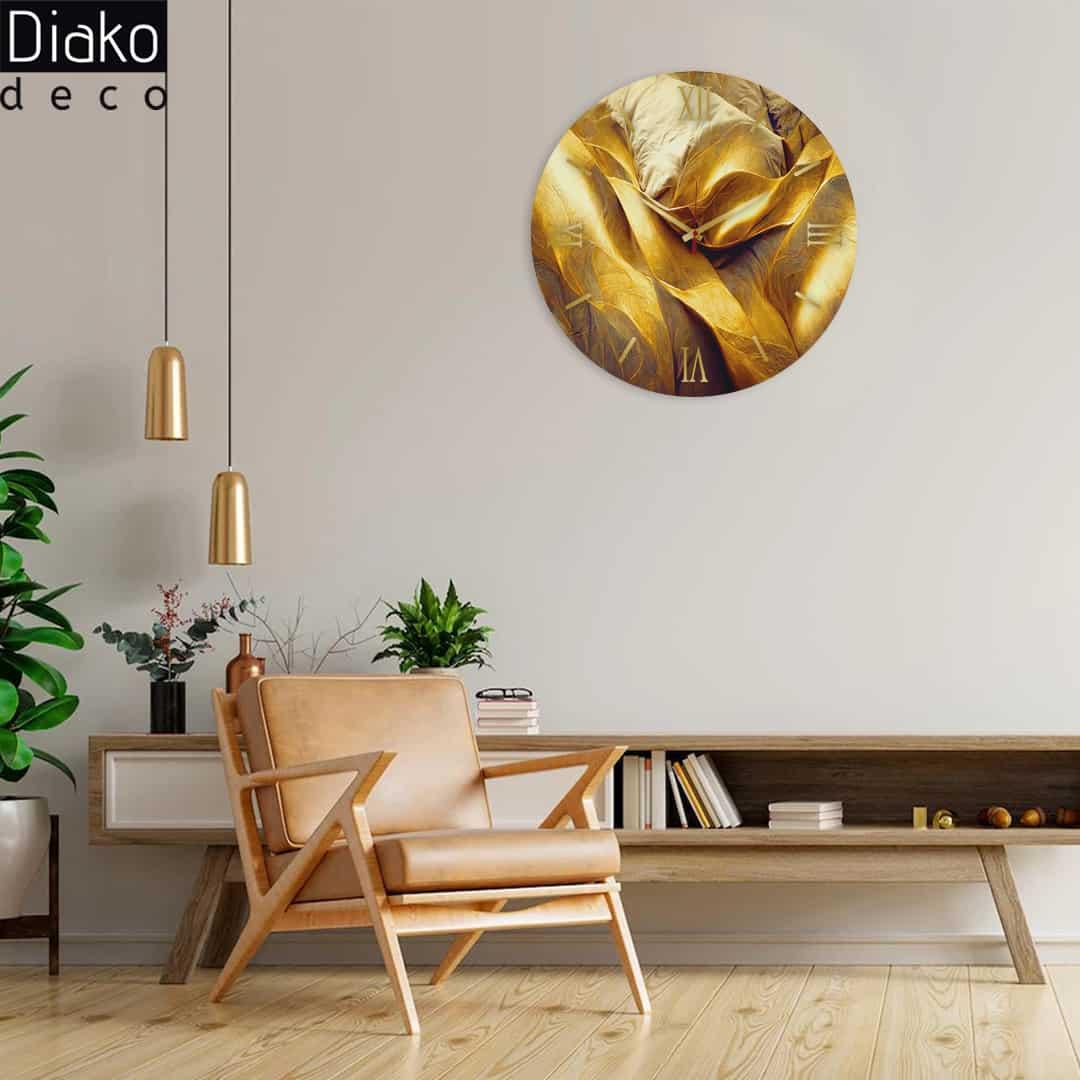 عکس محصول ساعت دیواری مدرن طرح گلد تکسچر کد DK-1