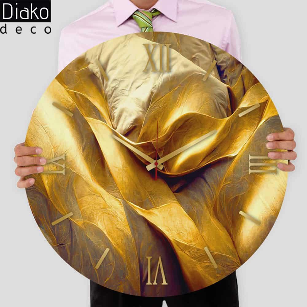 عکس محصول ساعت دیواری مدرن طرح گلد تکسچر کد DK-1