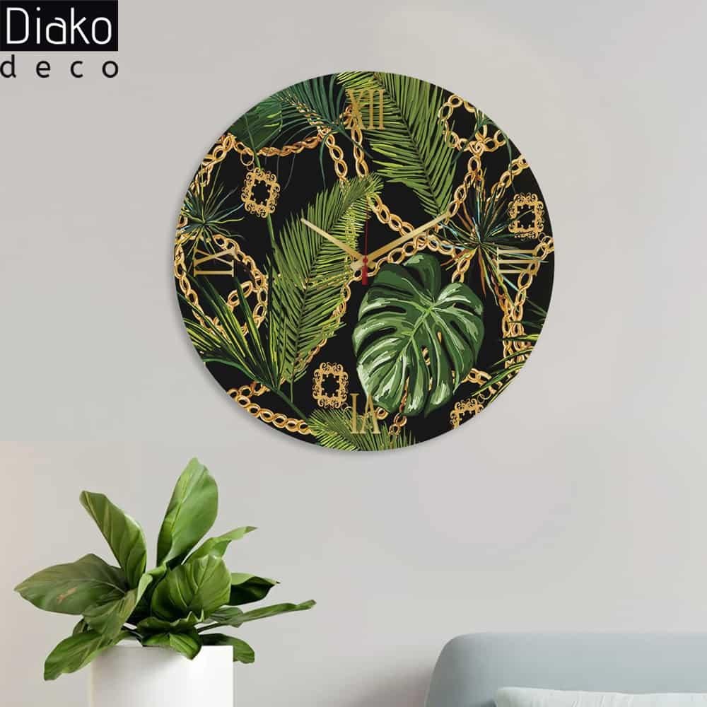 عکس محصول ساعت دیواری مدرن طرح لاکچری تروپیکال کد DK-2