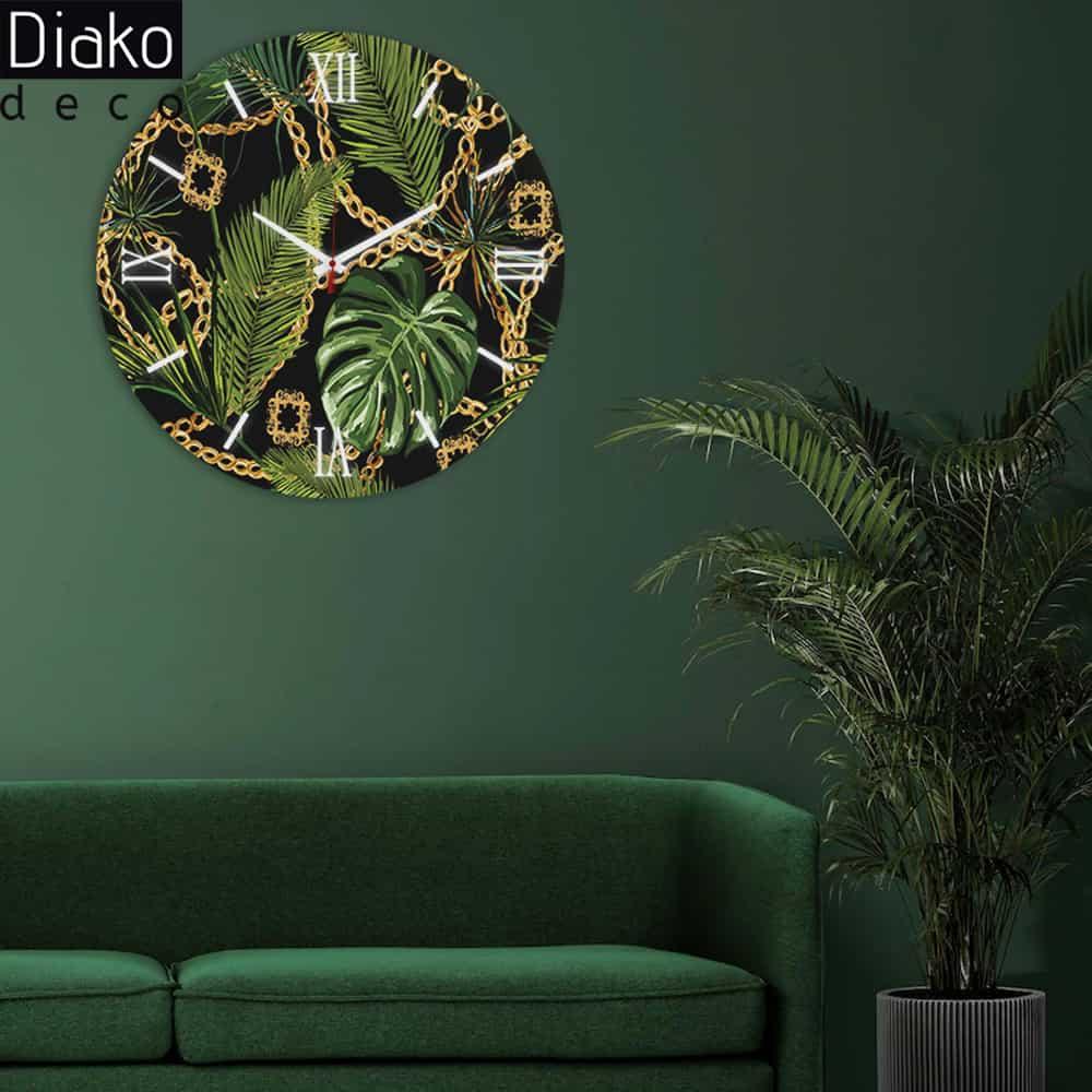 عکس محصول ساعت دیواری مدرن طرح لاکچری تروپیکال کد DK-2
