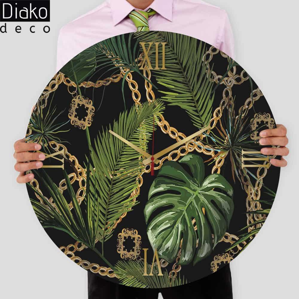 عکس محصول ساعت دیواری مدرن طرح لاکچری تروپیکال کد DK-2