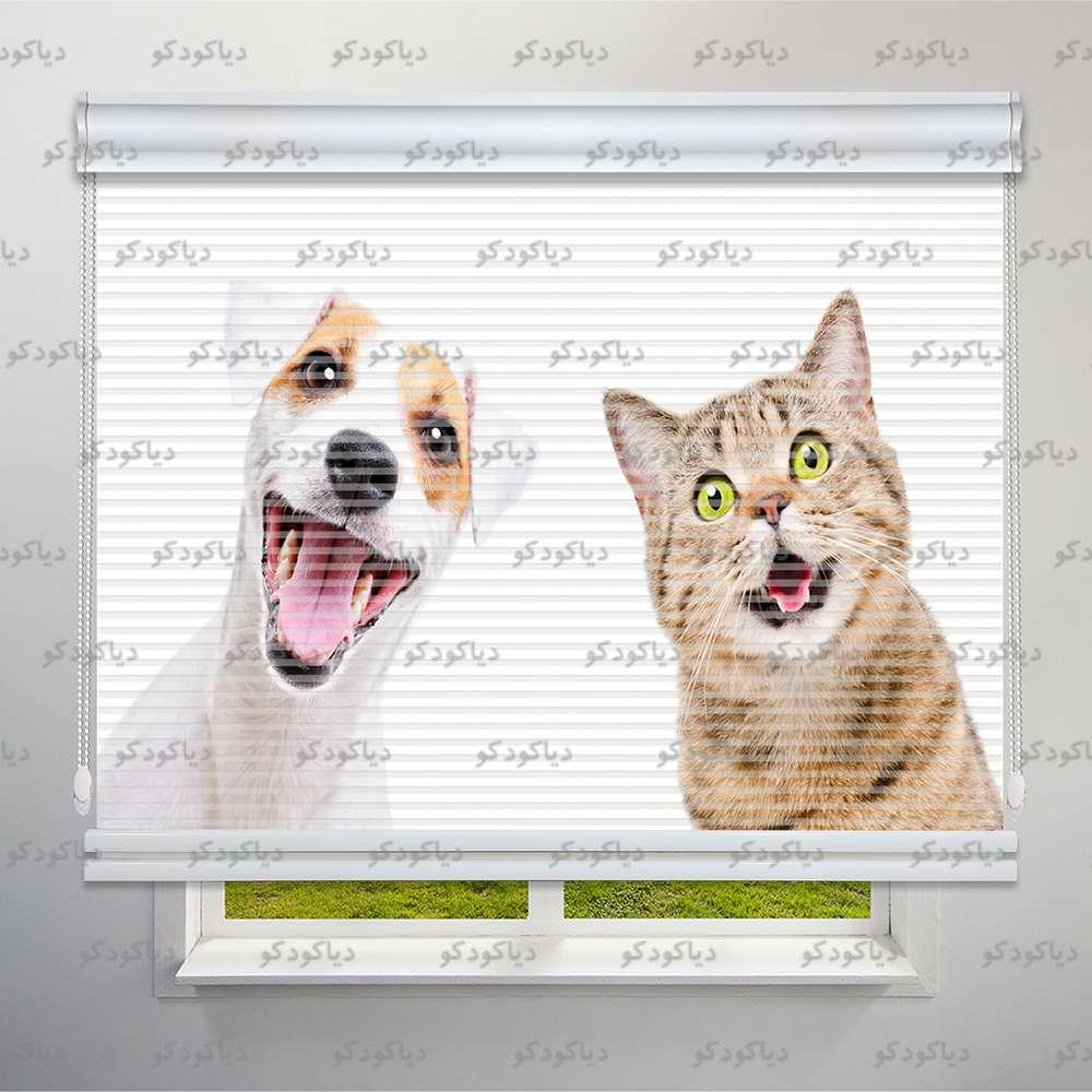 عکس محصول پرده شب و روز طرح سگ و گربه کد ANM-06