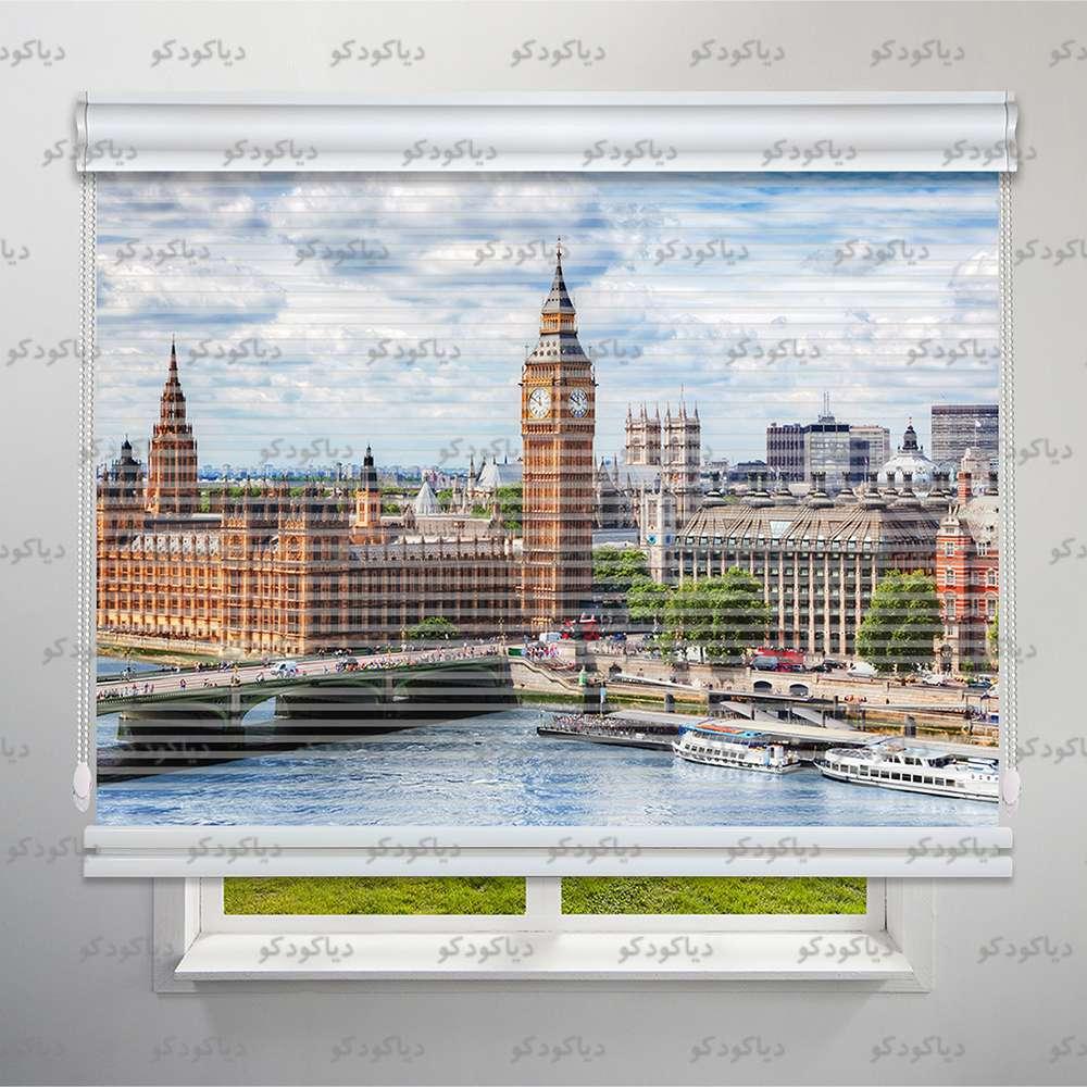 عکس محصول پرده شب و روز طرح شهر لندن برج ساعت کد CIT-12