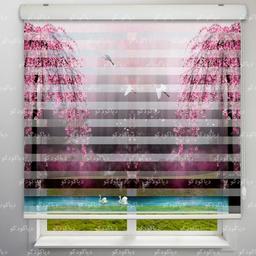 Image of پرده زبرا دریاچه و بیدمجنون صورتی کد TD-52