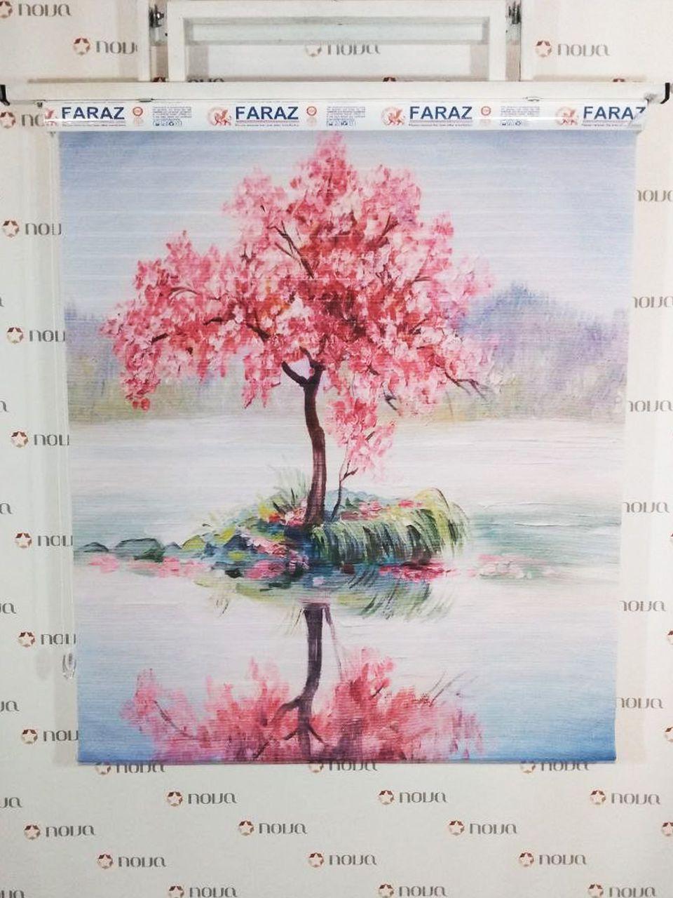 نمونه اجرا شده محصول پرده سیلوئت طرح هنری درخت زیبا آبرنگی کد ART-09