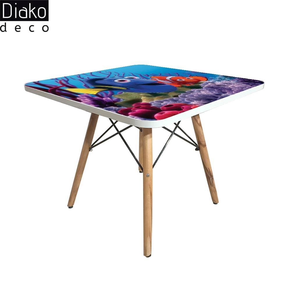 عکس محصول میز مدرن کودک مدل پایه چوبی طرح در جستجو نمو کد DT-11