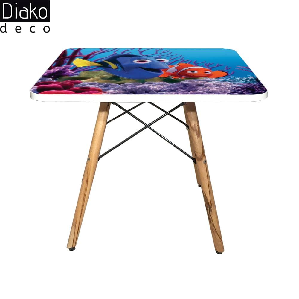 عکس محصول میز مدرن کودک مدل پایه چوبی طرح در جستجو نمو کد DT-11