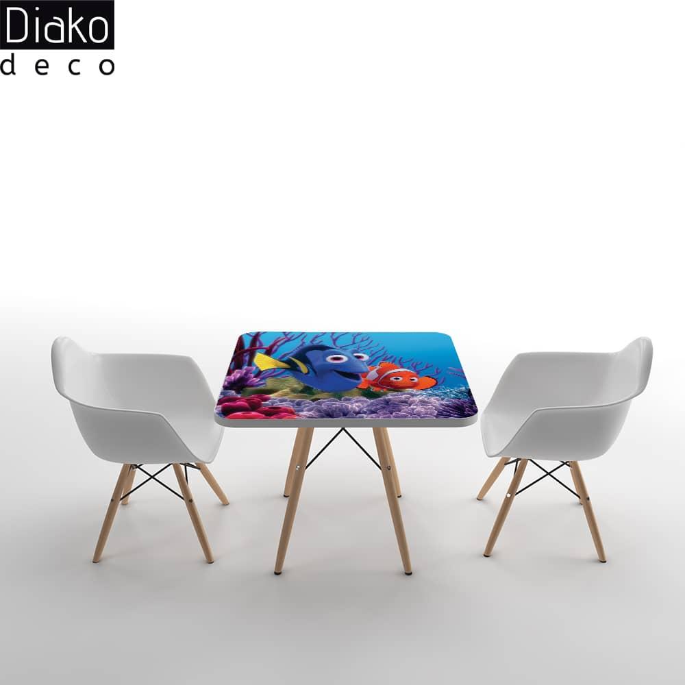 عکس محصول میز مدرن کودک مدل پایه چوبی طرح در جستجو نمو کد DT-11