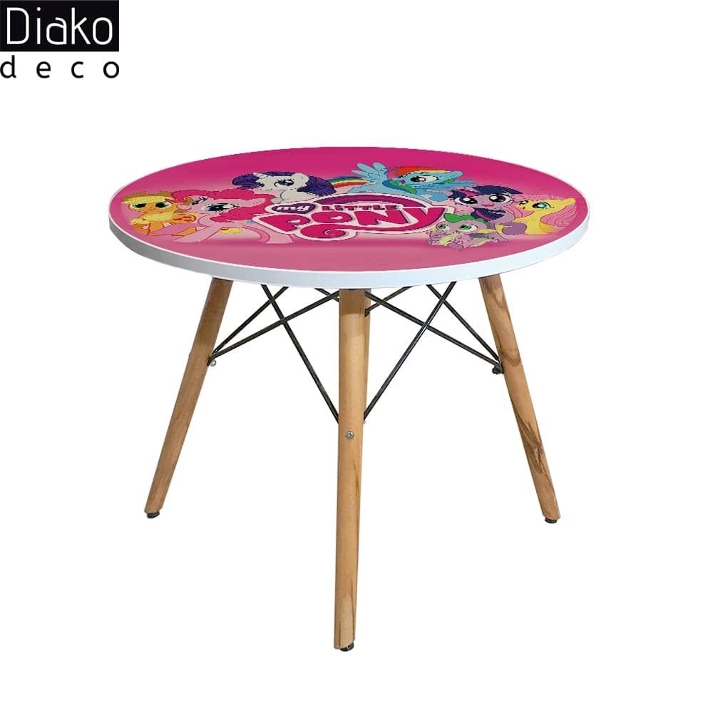 عکس محصول میز مدرن کودک مدل پایه چوبی طرح لیتل پونی کد DT-13