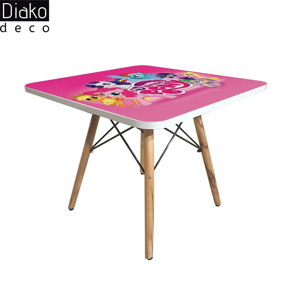 عکس محصول میز مدرن کودک مدل پایه چوبی طرح لیتل پونی کد DT-13