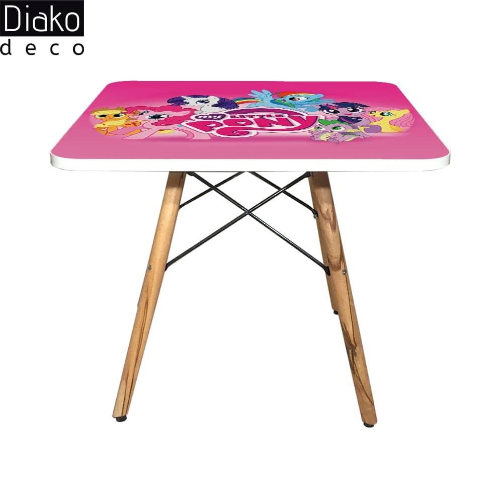 عکس محصول میز مدرن کودک مدل پایه چوبی طرح لیتل پونی کد DT-13