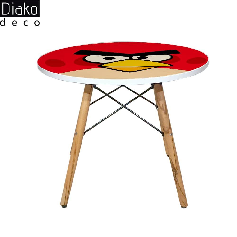 عکس محصول میز مدرن کودک مدل پایه چوبی طرح انگری برد کد DT-14