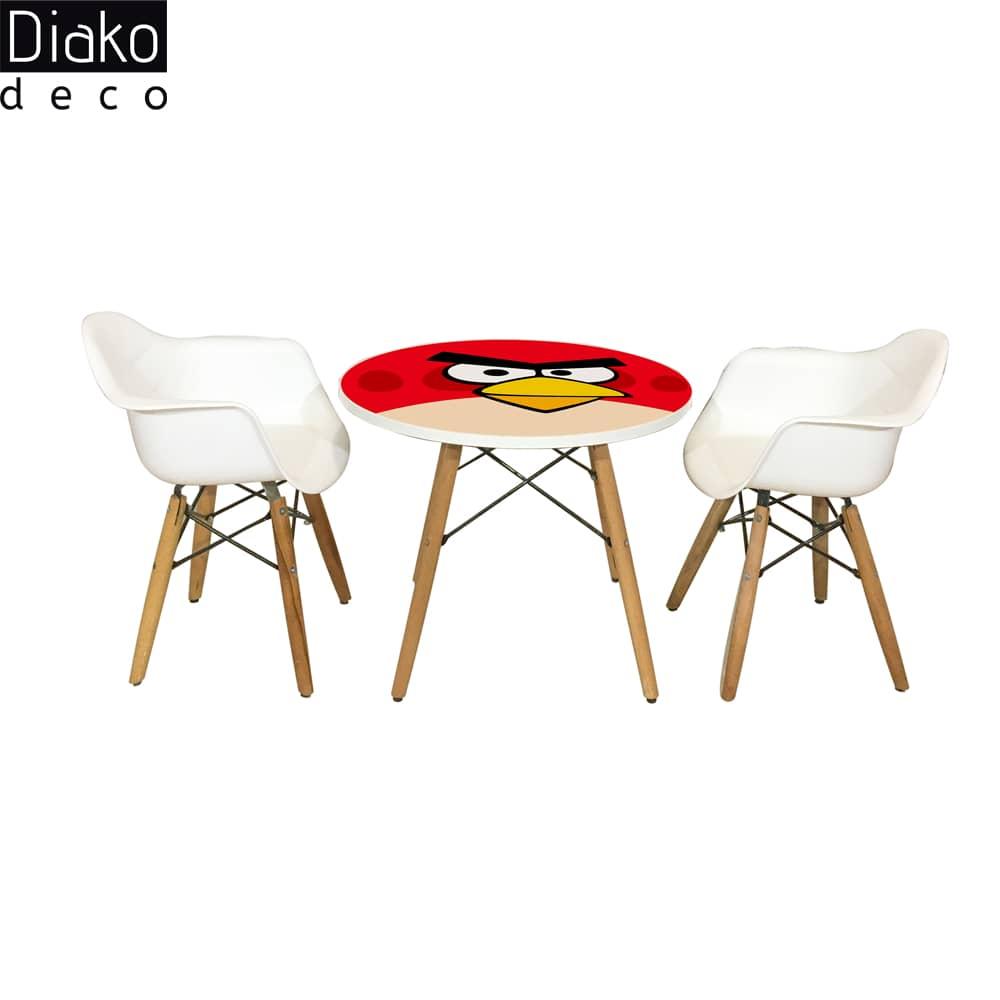 عکس محصول میز مدرن کودک مدل پایه چوبی طرح انگری برد کد DT-14