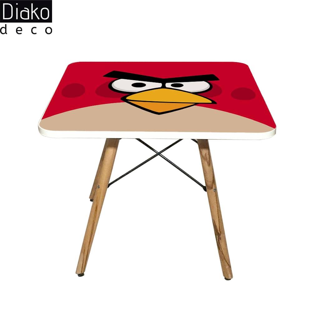 عکس محصول میز مدرن کودک مدل پایه چوبی طرح انگری برد کد DT-14