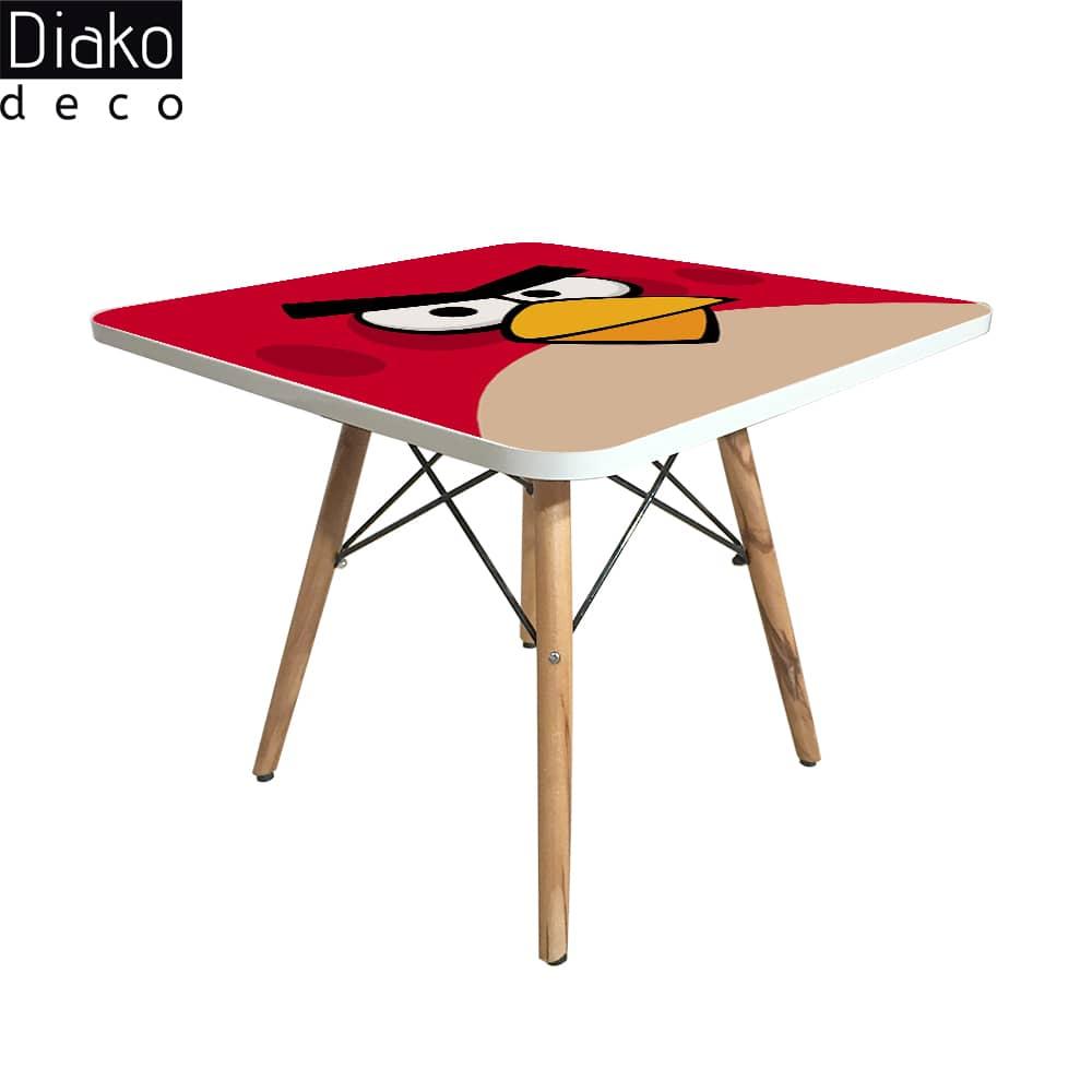 عکس محصول میز مدرن کودک مدل پایه چوبی طرح انگری برد کد DT-14