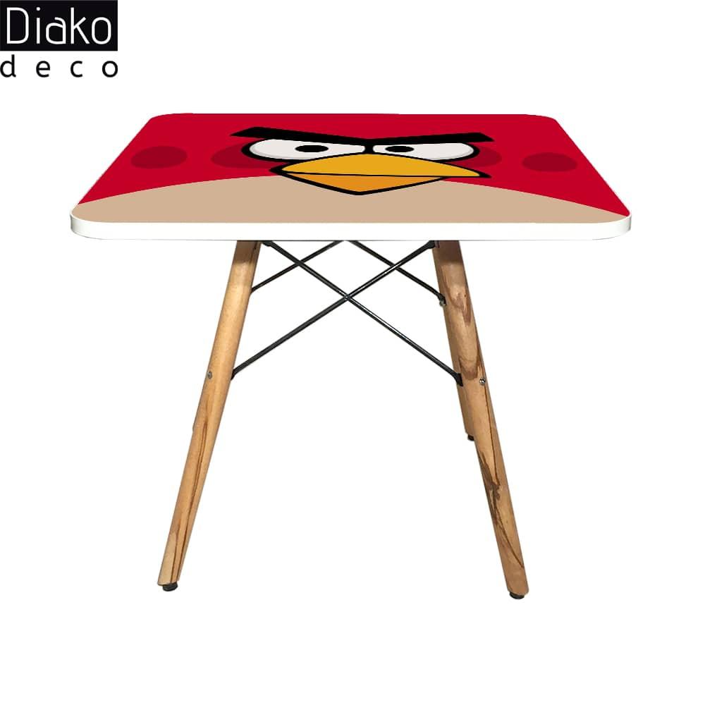 عکس محصول میز مدرن کودک مدل پایه چوبی طرح انگری برد کد DT-14