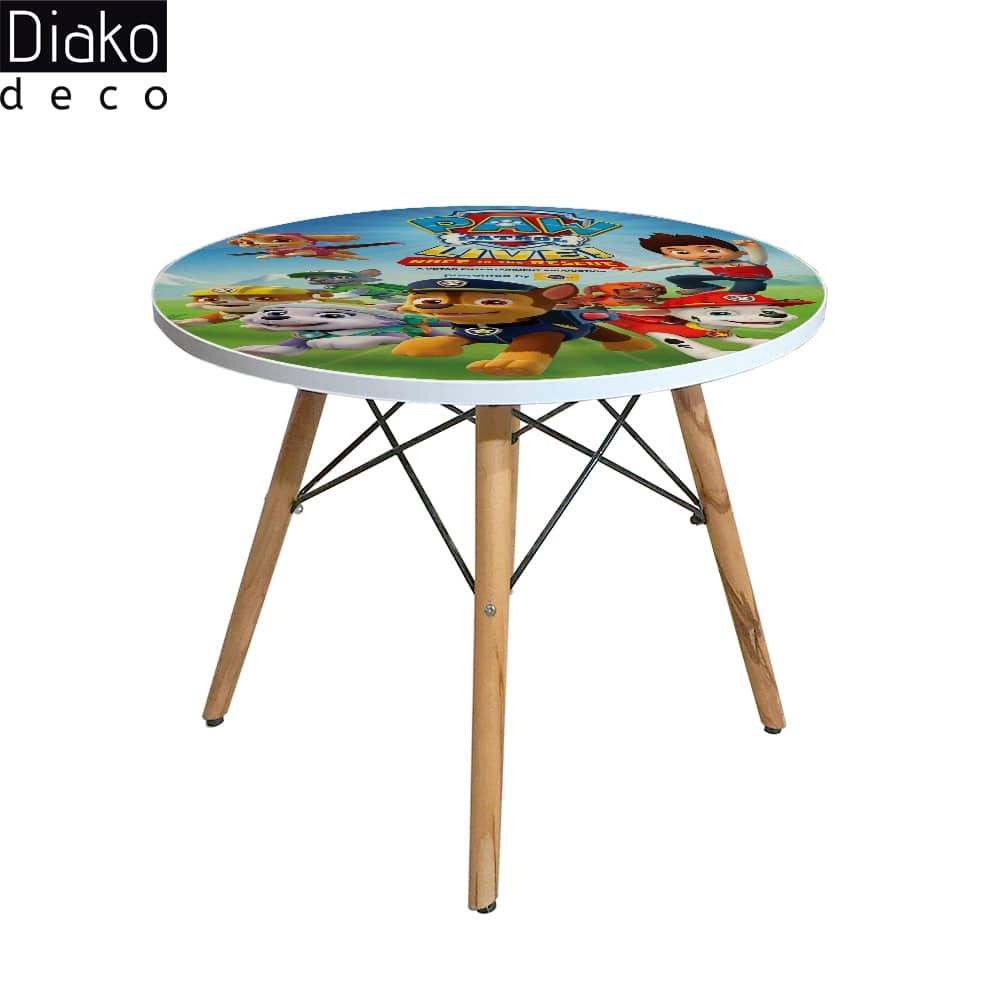 عکس محصول میز مدرن کودک مدل پایه چوبی طرح سگهای نگهبان کد DT-15