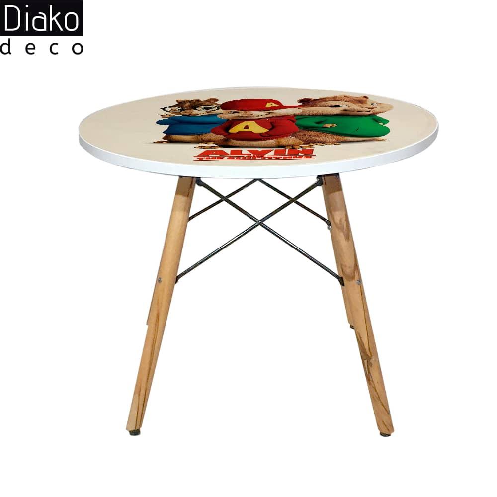 عکس محصول میز مدرن کودک مدل پایه چوبی طرح آلوین و دوستان کد DT-16