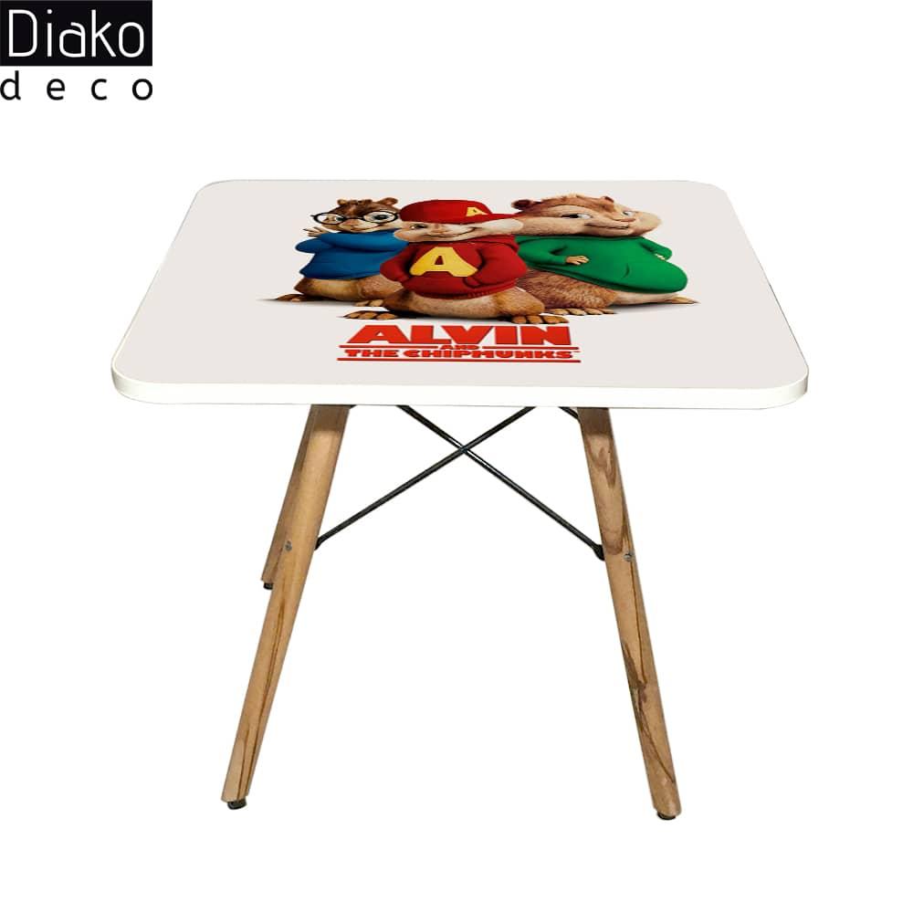 عکس محصول میز مدرن کودک مدل پایه چوبی طرح آلوین و دوستان کد DT-16