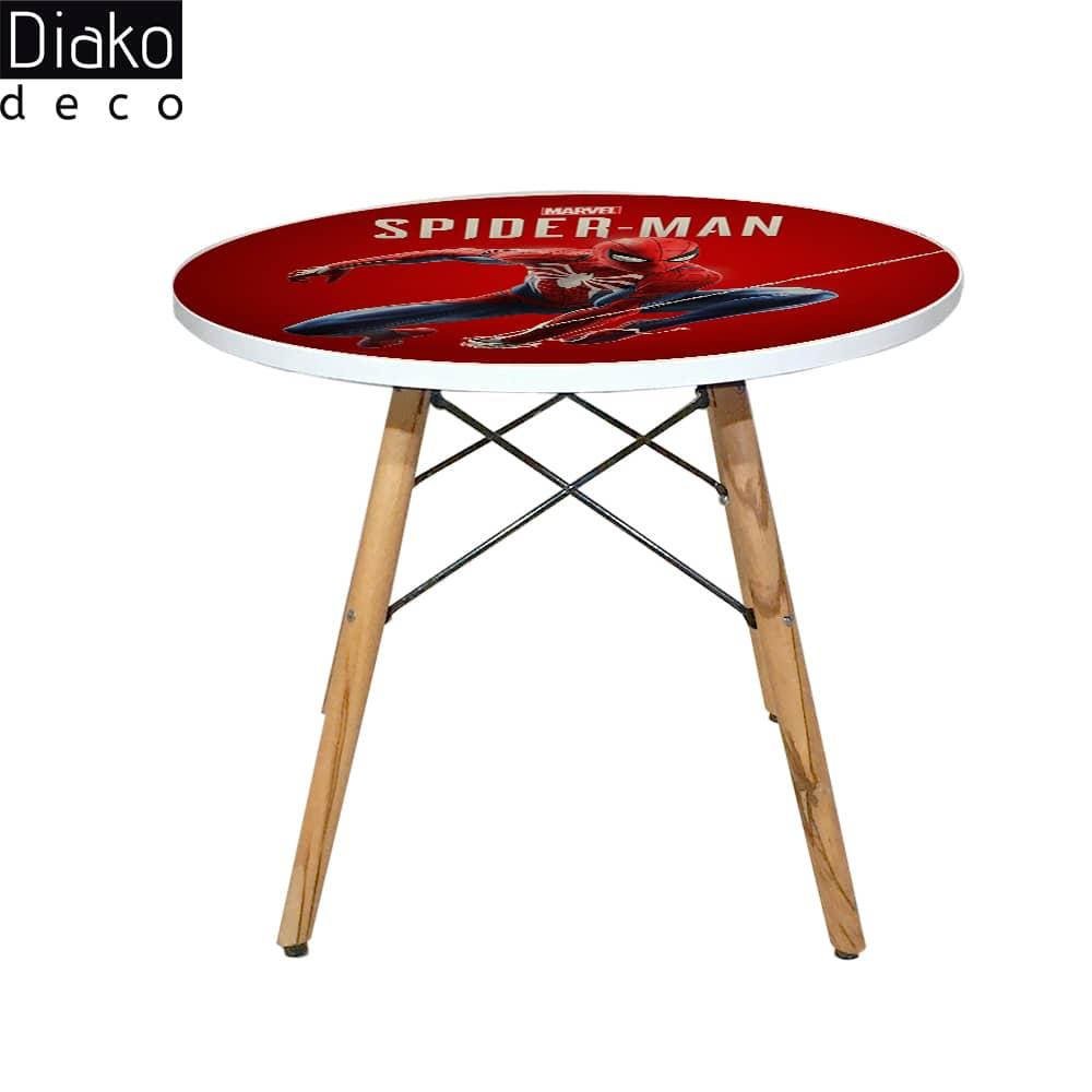 عکس محصول میز مدرن کودک مدل پایه چوبی طرح اسپایدر من کد DT-17