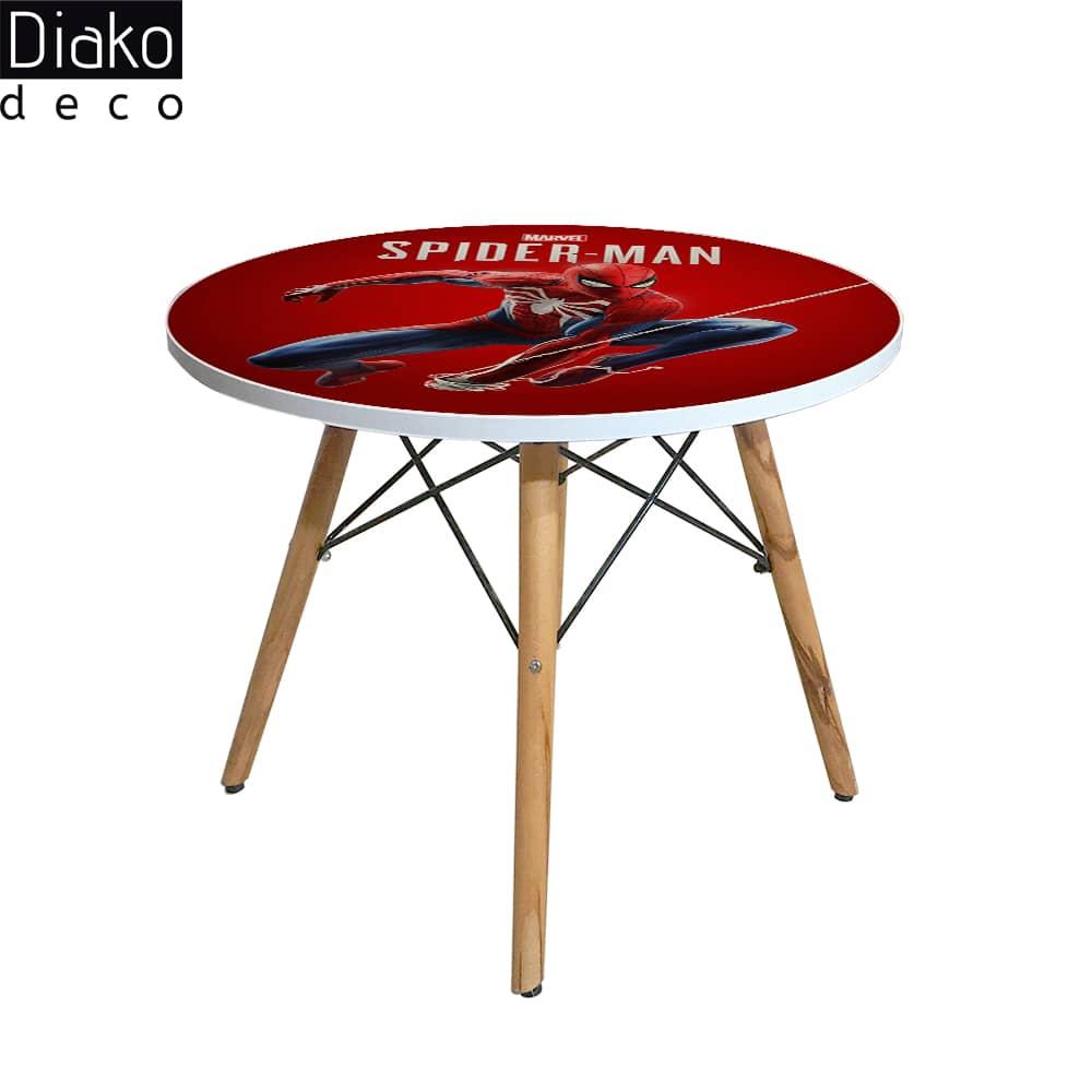 عکس محصول میز مدرن کودک مدل پایه چوبی طرح اسپایدر من کد DT-17