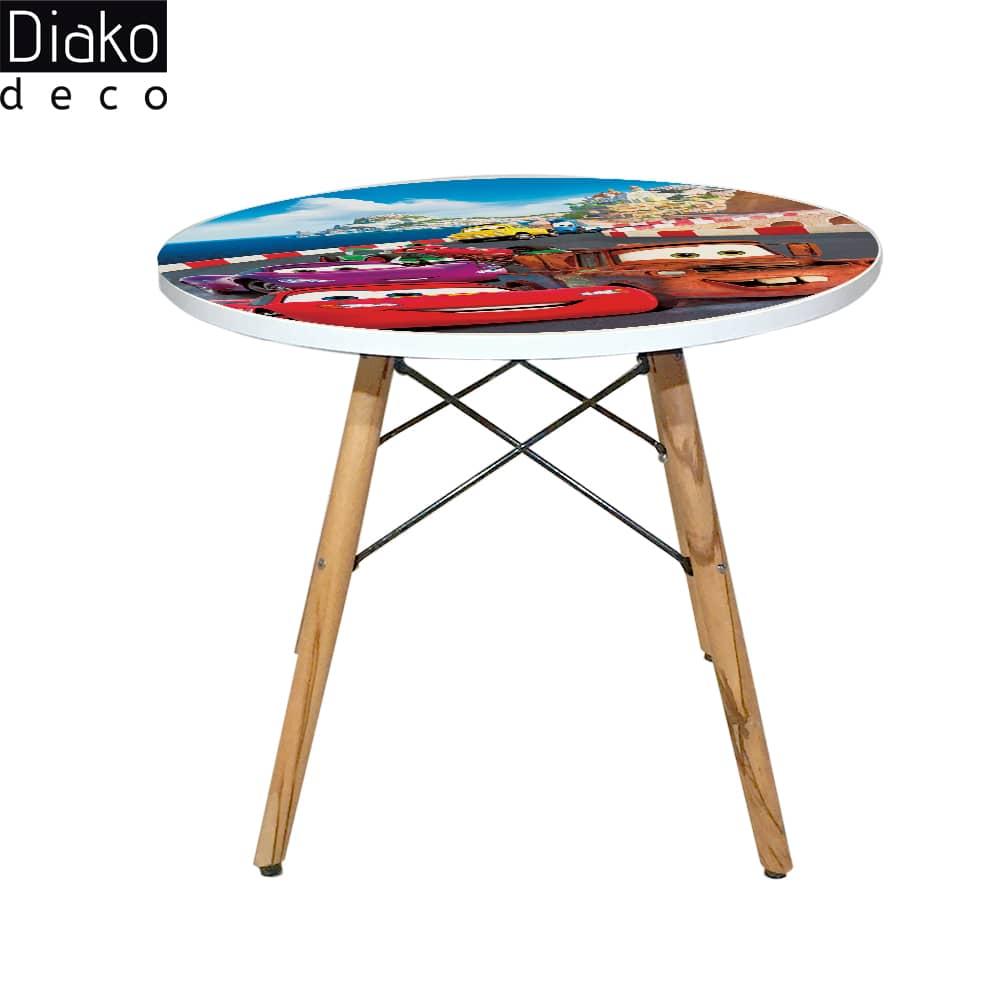 عکس محصول میز مدرن کودک مدل پایه چوبی طرح ماشینها کد DT-18
