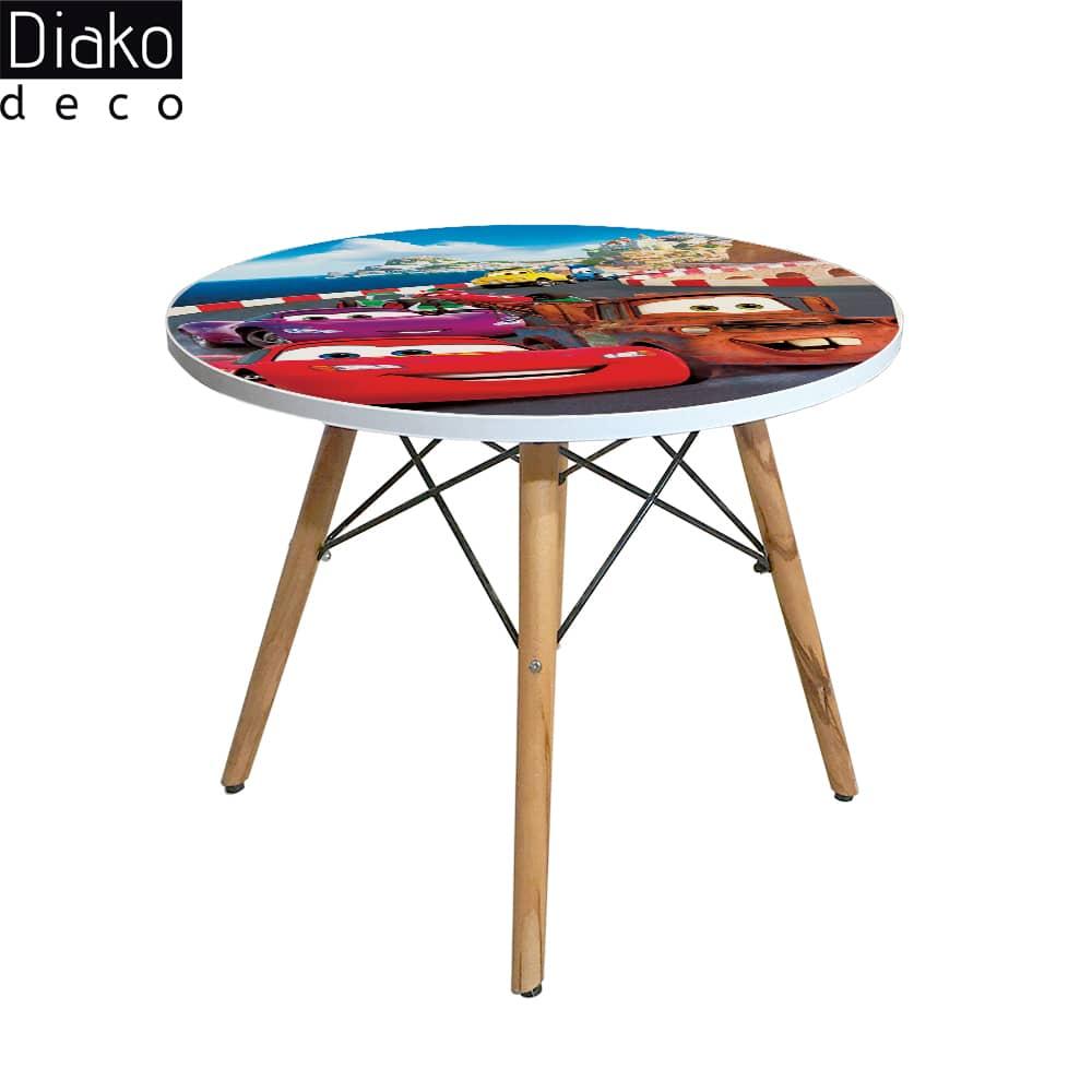 عکس محصول میز مدرن کودک مدل پایه چوبی طرح ماشینها کد DT-18