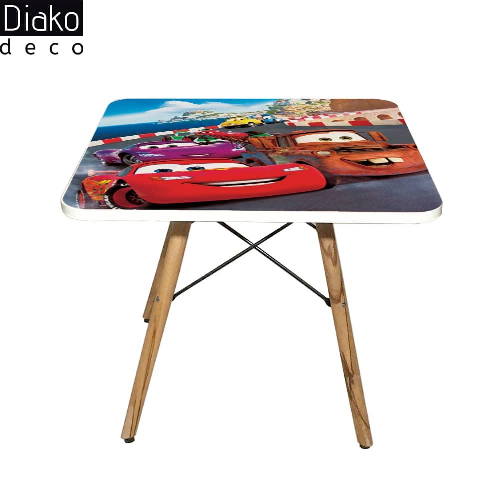 عکس محصول میز مدرن کودک مدل پایه چوبی طرح ماشینها کد DT-18