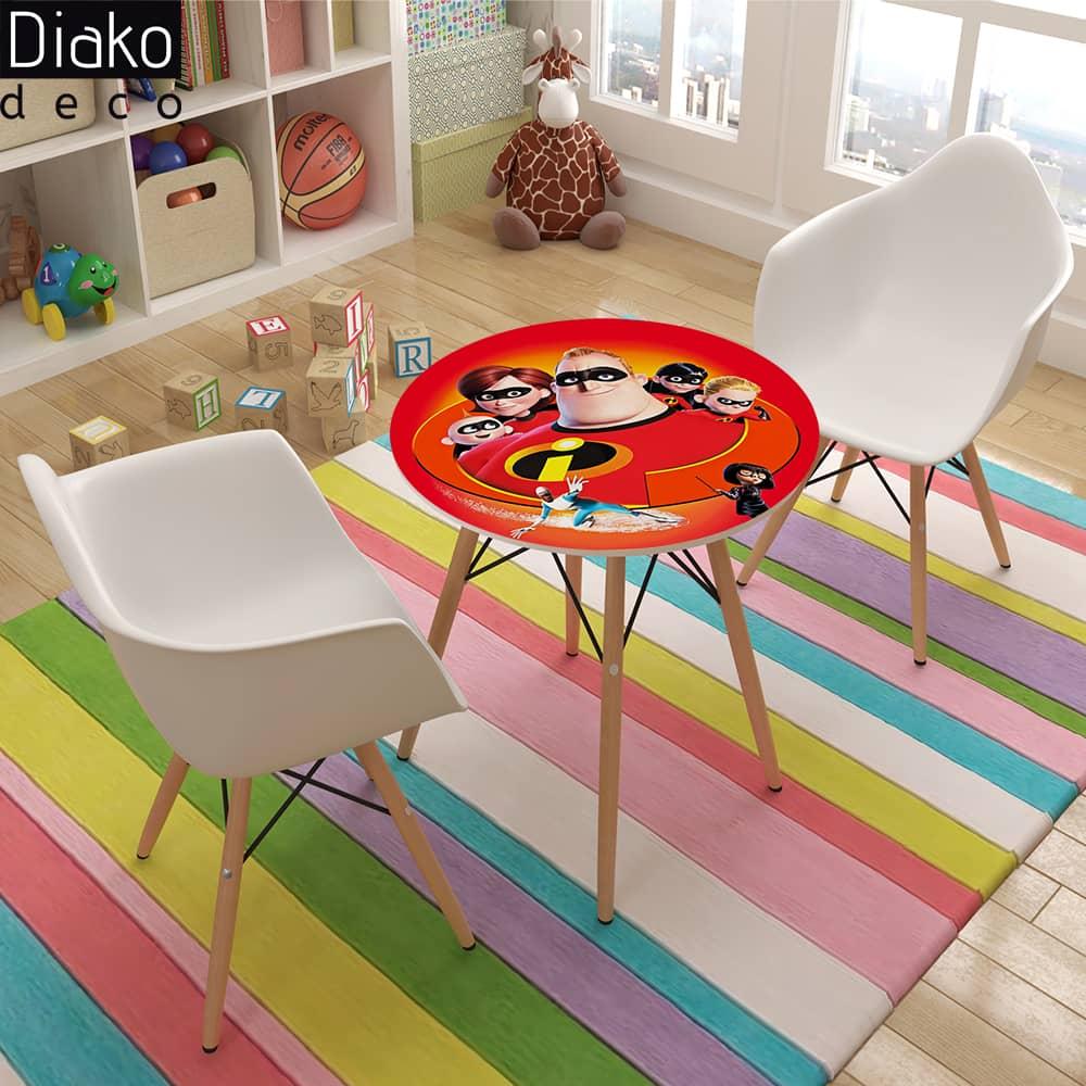 عکس محصول میز مدرن کودک مدل پایه چوبی طرح شگفت انگیزان کد DT-19