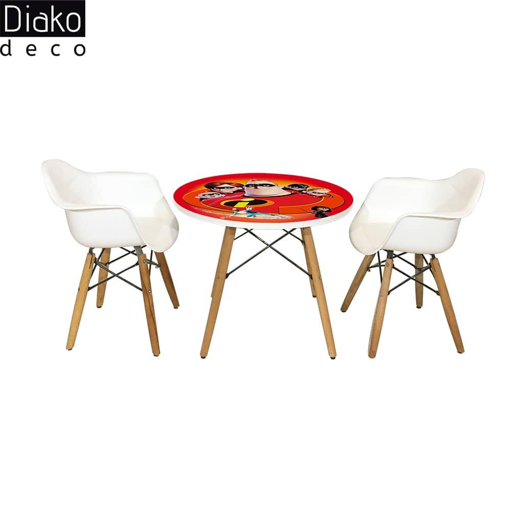 عکس محصول میز مدرن کودک مدل پایه چوبی طرح شگفت انگیزان کد DT-19