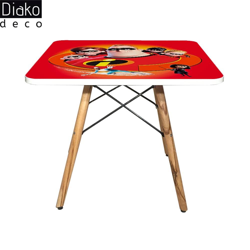 عکس محصول میز مدرن کودک مدل پایه چوبی طرح شگفت انگیزان کد DT-19