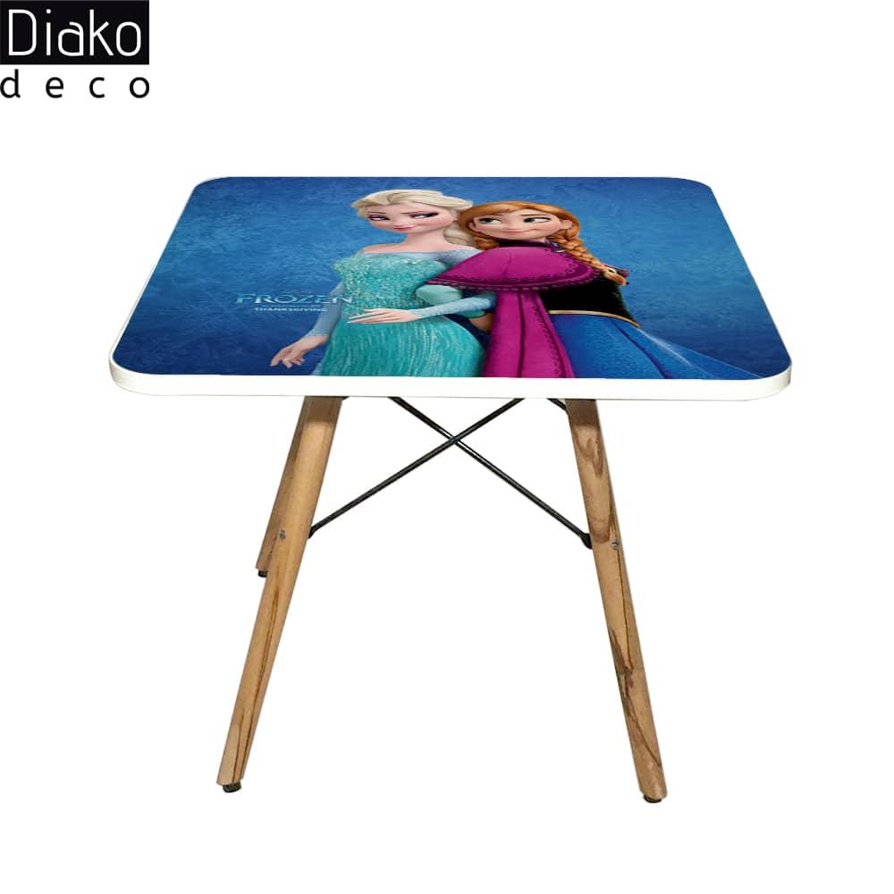 عکس محصول میز مدرن کودک مدل پایه چوبی طرح فروزن کد DT-02