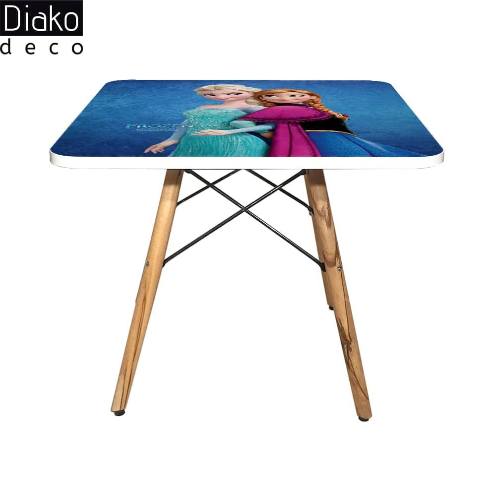 عکس محصول میز مدرن کودک مدل پایه چوبی طرح فروزن کد DT-02