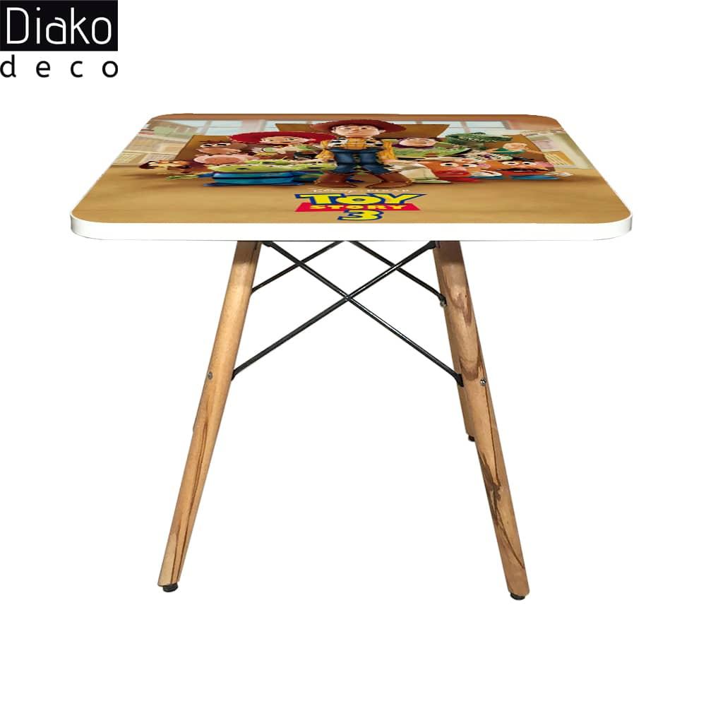 عکس محصول میز مدرن کودک مدل پایه چوبی طرح  داستان اسباب بازی کد DT-21