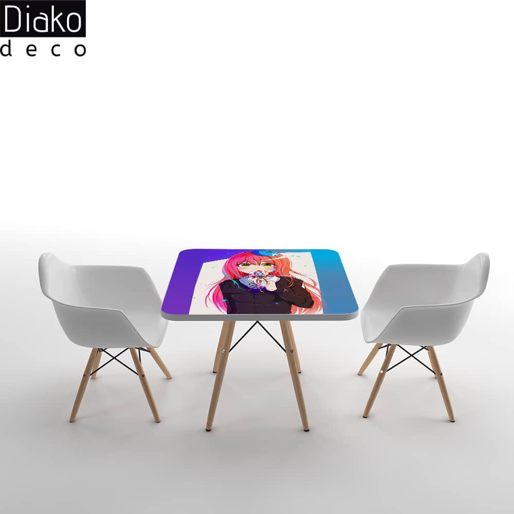 عکس محصول میز مدرن کودک مدل پایه چوبی طرح انیمه کد DT-22