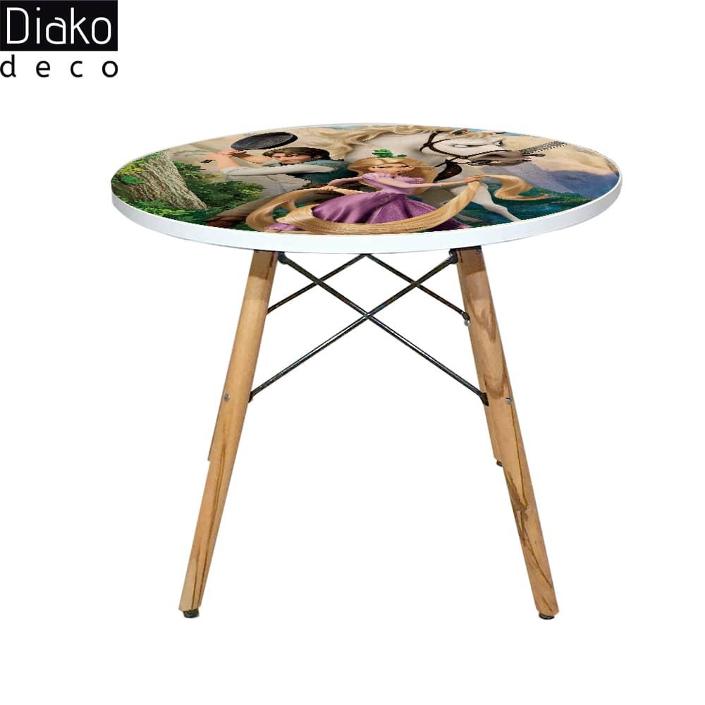 عکس محصول میز مدرن کودک مدل پایه چوبی طرح گیسو کمند کد DT-24