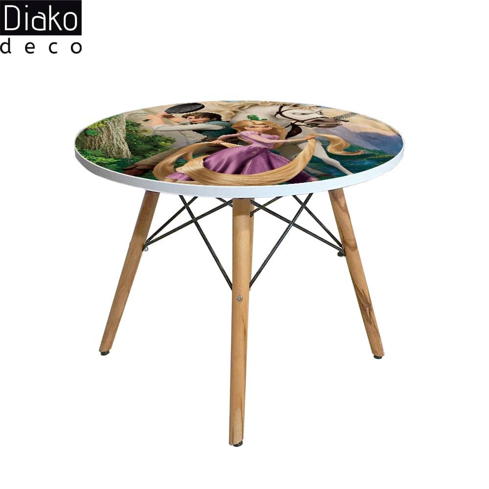 عکس محصول میز مدرن کودک مدل پایه چوبی طرح گیسو کمند کد DT-24