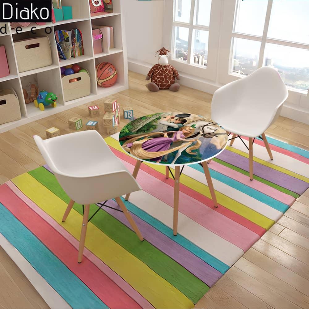 عکس محصول میز مدرن کودک مدل پایه چوبی طرح گیسو کمند کد DT-24