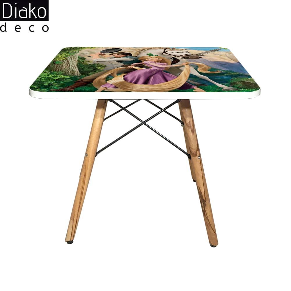 عکس محصول میز مدرن کودک مدل پایه چوبی طرح گیسو کمند کد DT-24