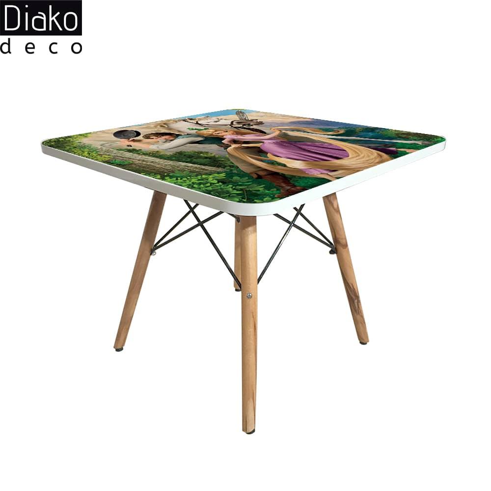 عکس محصول میز مدرن کودک مدل پایه چوبی طرح گیسو کمند کد DT-24