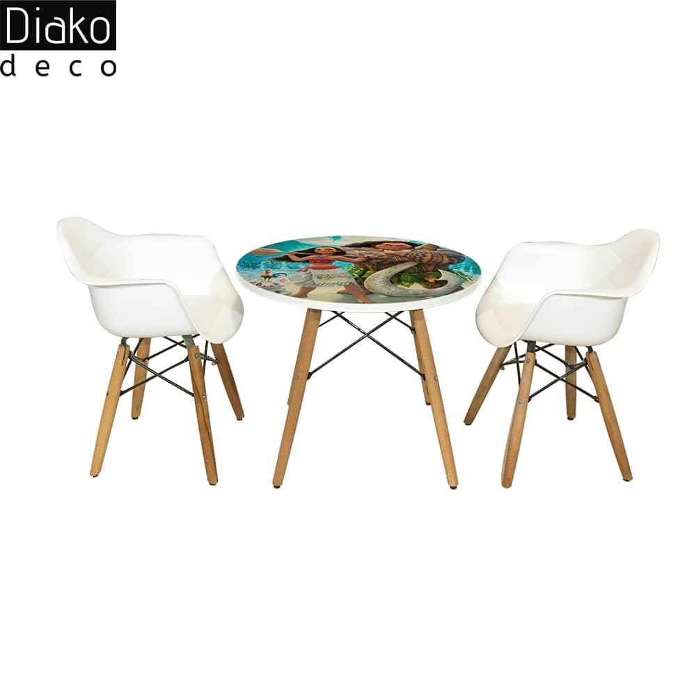 عکس محصول میز مدرن کودک مدل پایه چوبی طرح Moana کد DT-26