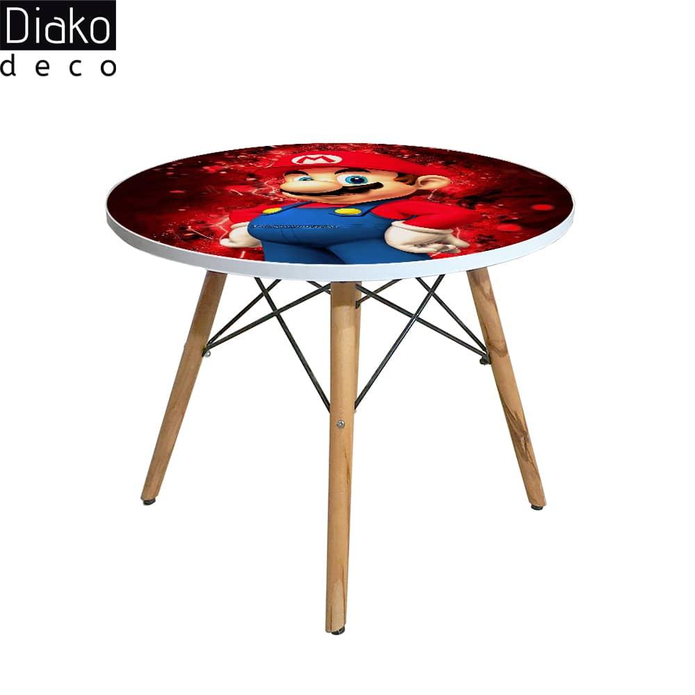 عکس محصول میز مدرن کودک مدل پایه چوبی طرح سوپر ماریو کد DT-29