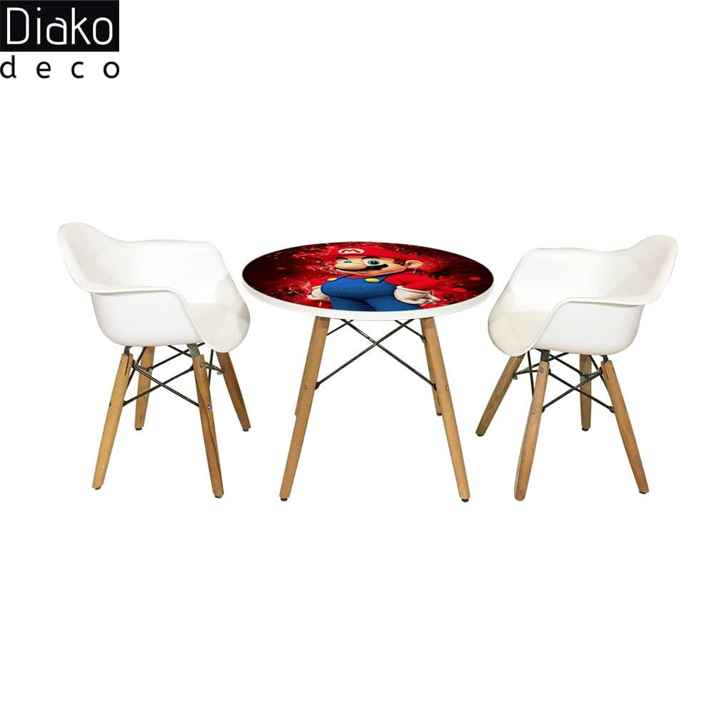 عکس محصول میز مدرن کودک مدل پایه چوبی طرح سوپر ماریو کد DT-29