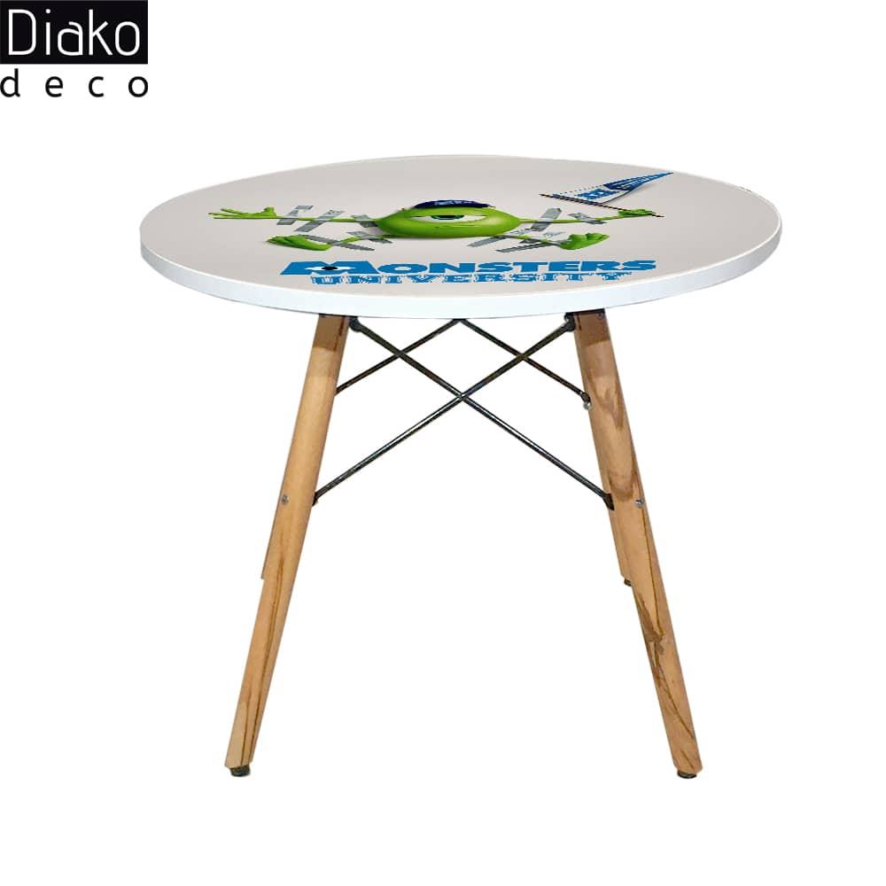 عکس محصول میز مدرن کودک مدل پایه چوبی طرح هیولا کد DT-04