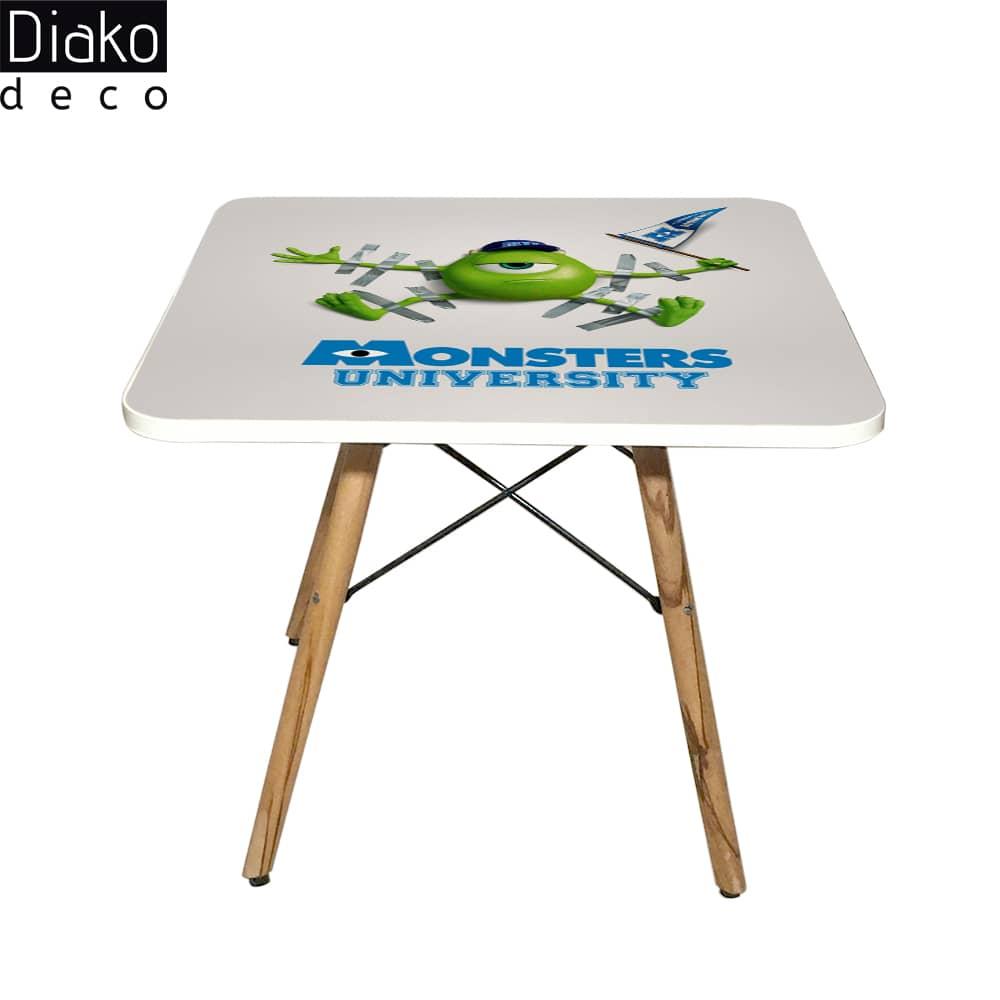 عکس محصول میز مدرن کودک مدل پایه چوبی طرح هیولا کد DT-04