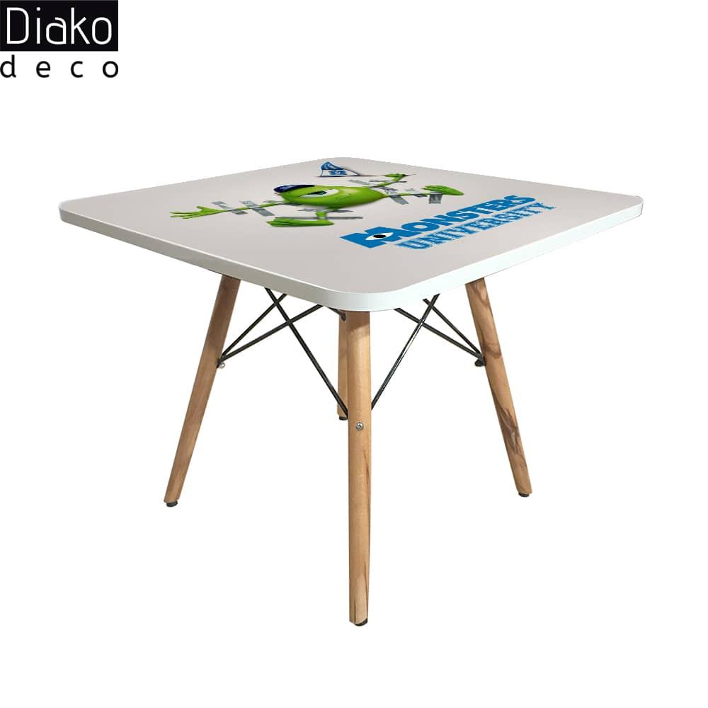 عکس محصول میز مدرن کودک مدل پایه چوبی طرح هیولا کد DT-04