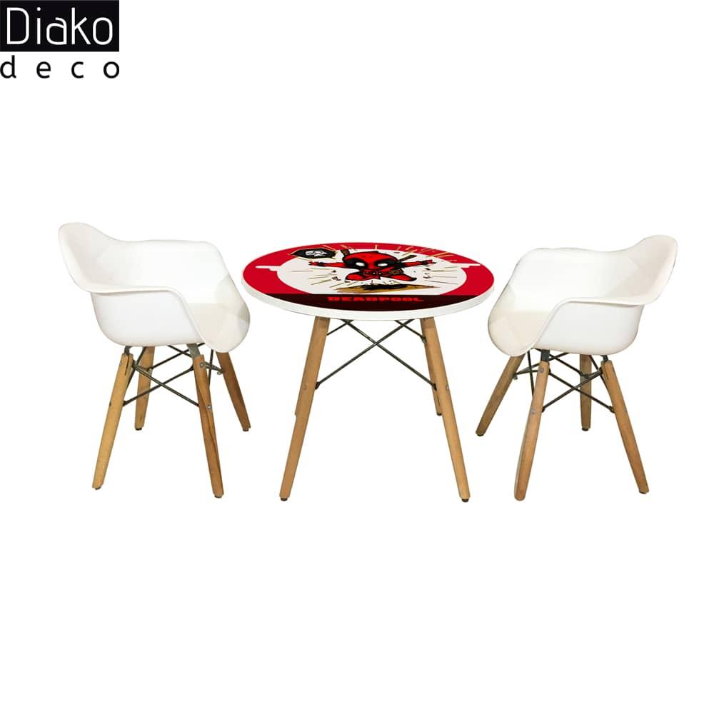 عکس محصول میز مدرن کودک مدل پایه چوبی طرح ددپول کد DT-05