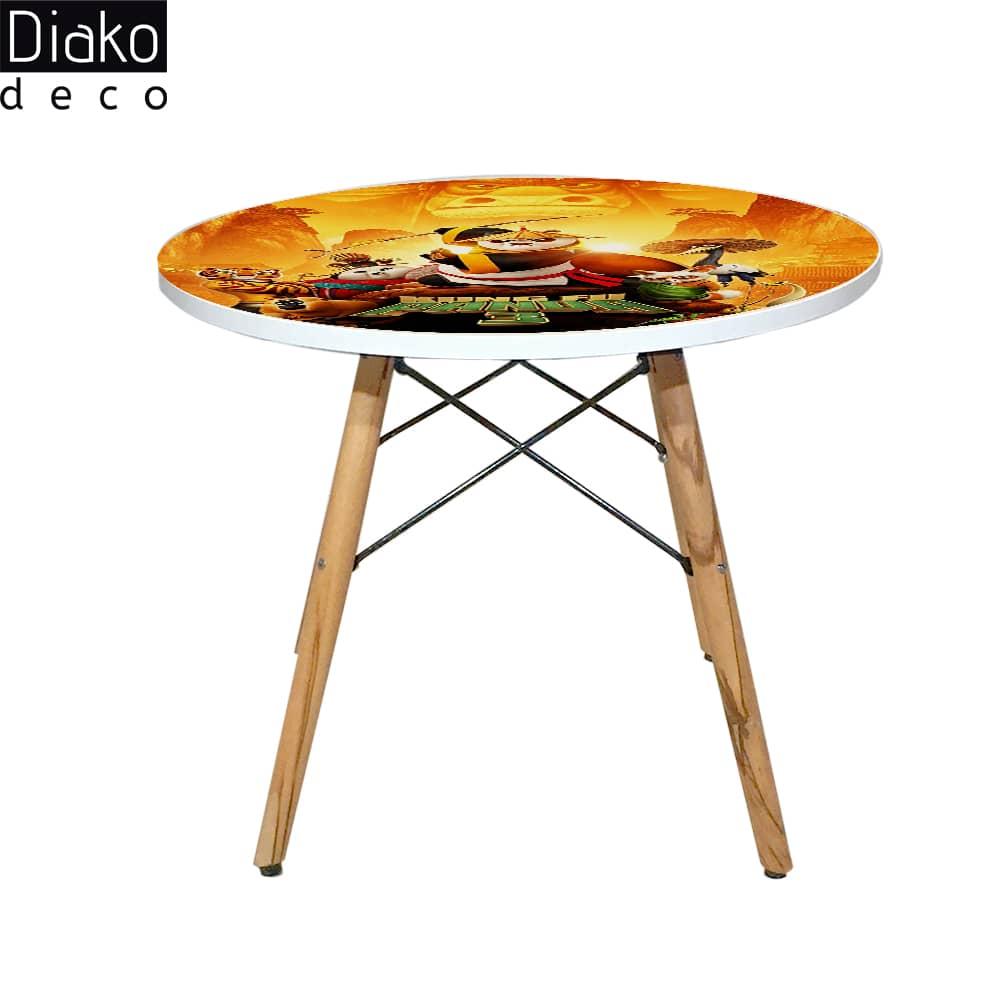 عکس محصول میز مدرن کودک مدل پایه چوبی طرح پاندای کونگ فو کار کد DT-06